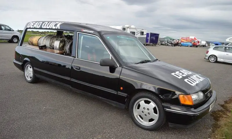 Jet-powered hearse targets World record