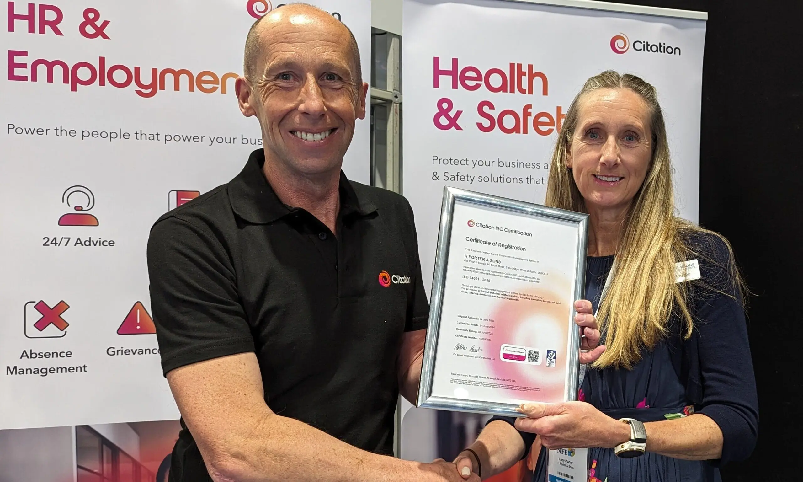 H. Porter and Sons achieves eco certificate