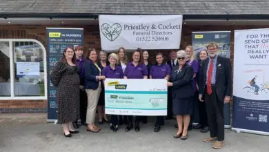 Lea Fields Crematorium donates £12,000 to LIVES Lincolnshire