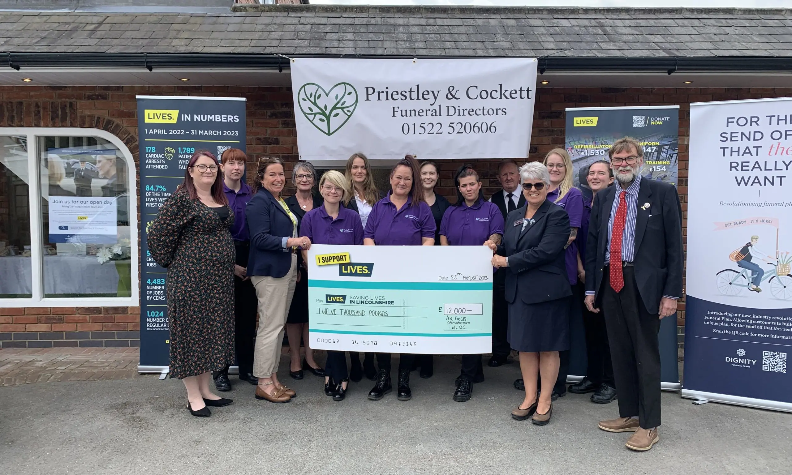 Lea Fields Crematorium donates £12,000 to LIVES Lincolnshire
