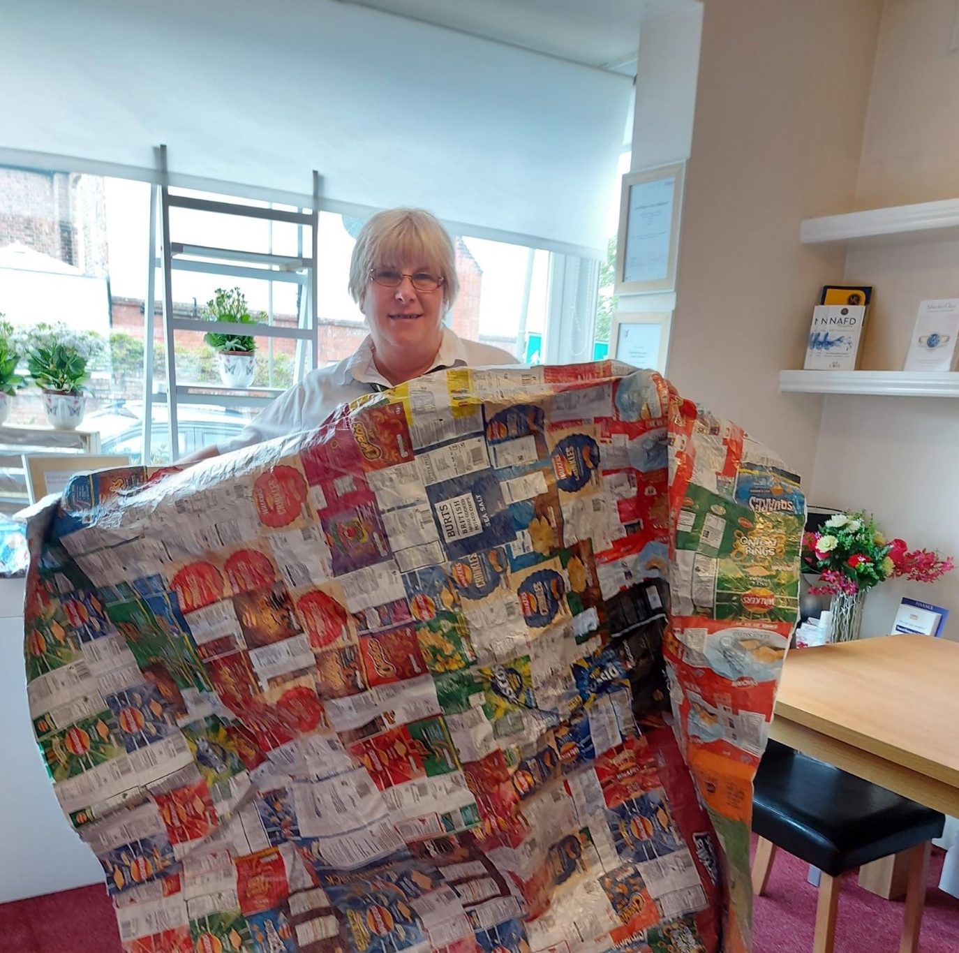 Funeral arranger turning crisp packets into blankets for homeless