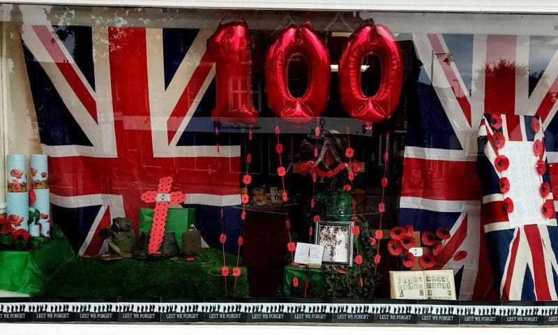 Funeral director honours fallen soldiers with window display