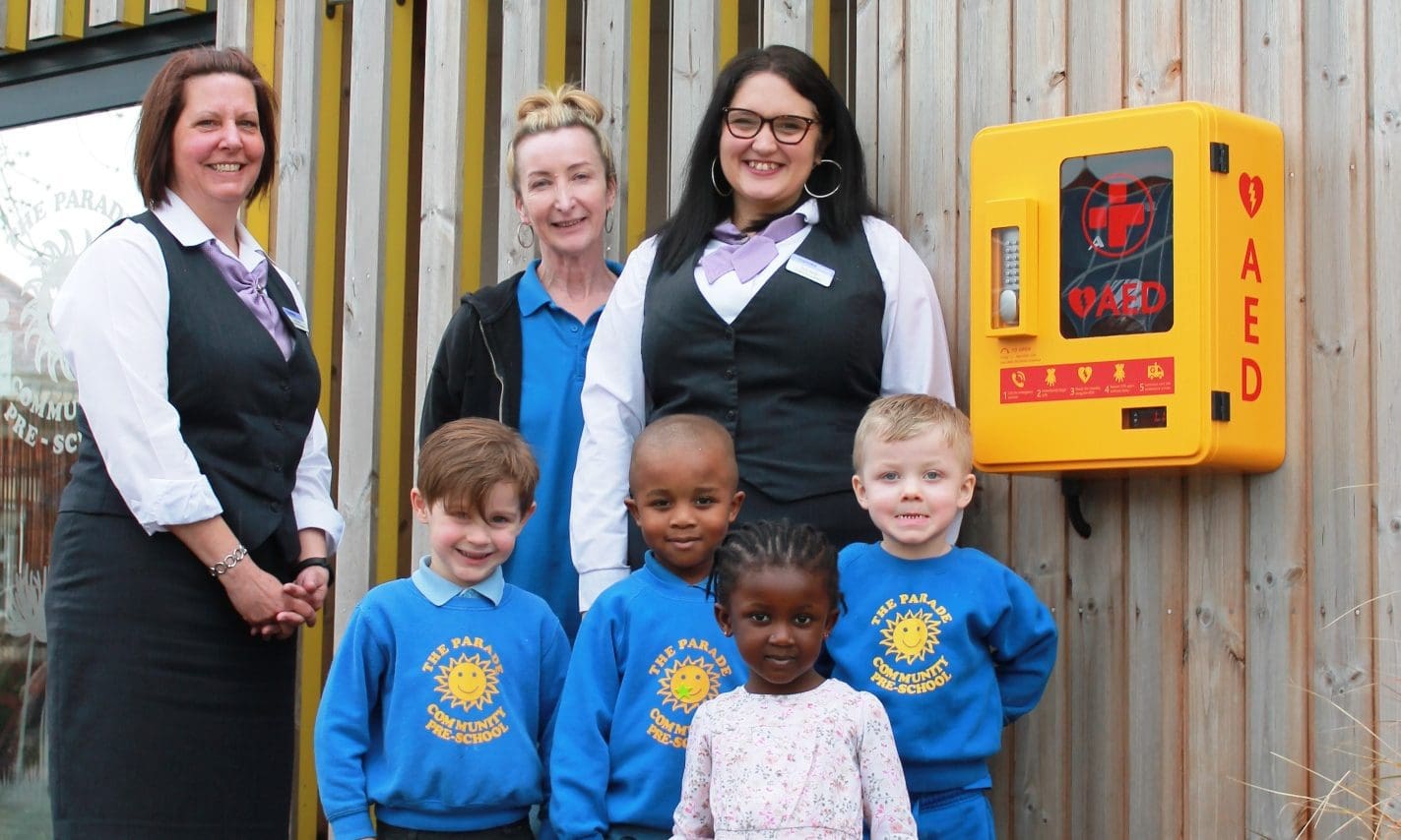 Pre-school gets life-saving defibrillator thanks to funeral director