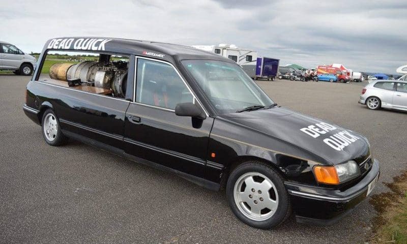 Jet-powered hearse targets World record
