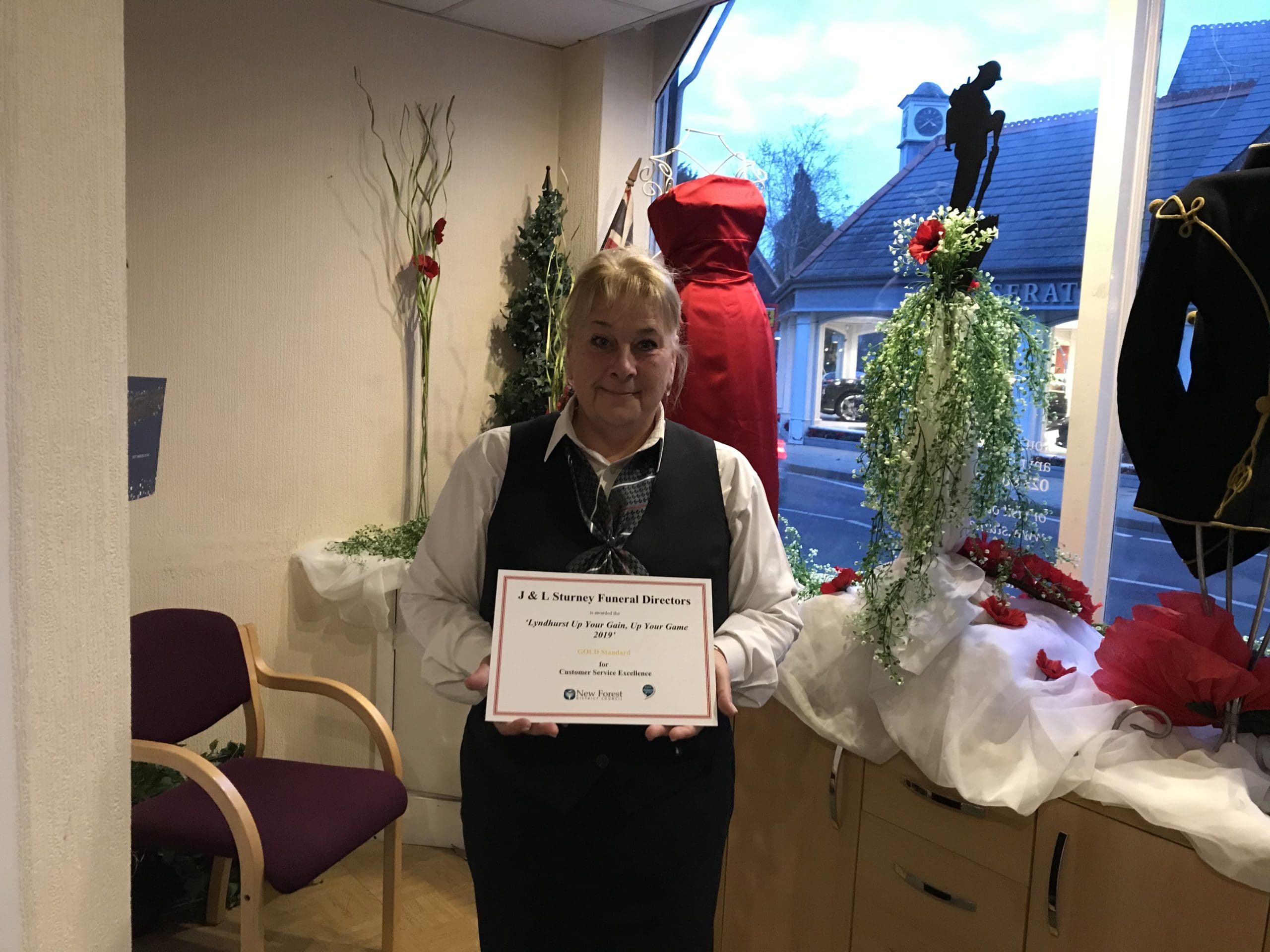 New Forest District Council awards J & L Sturney Funeral Directors gold