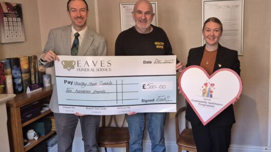 Eaves Funeral Service donates £1k to community projects