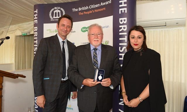 Bill Webster receives the British Citizen’s Award