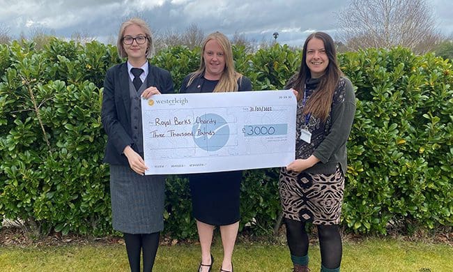 West Berkshire donates £3,000 to Royal Berks Charity