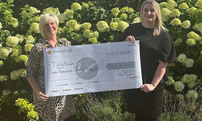 Vale Royal Crematorium donates £5k to Tiny Steps