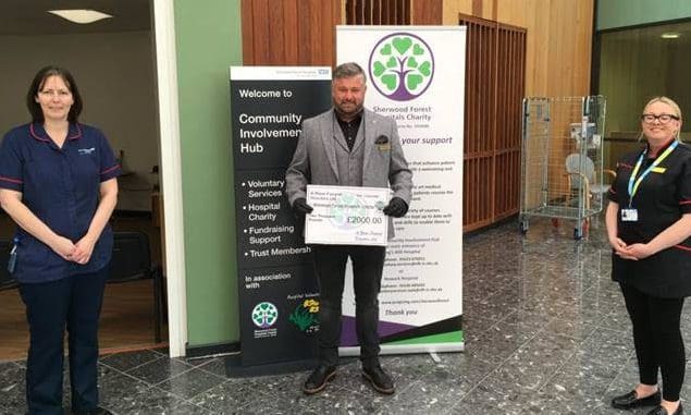 A.Wass Funeral Directors donates £2,000 to Sherwood Forest Hospitals